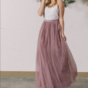 Anabelle Mauve Tulle Maxi Skirt 2025